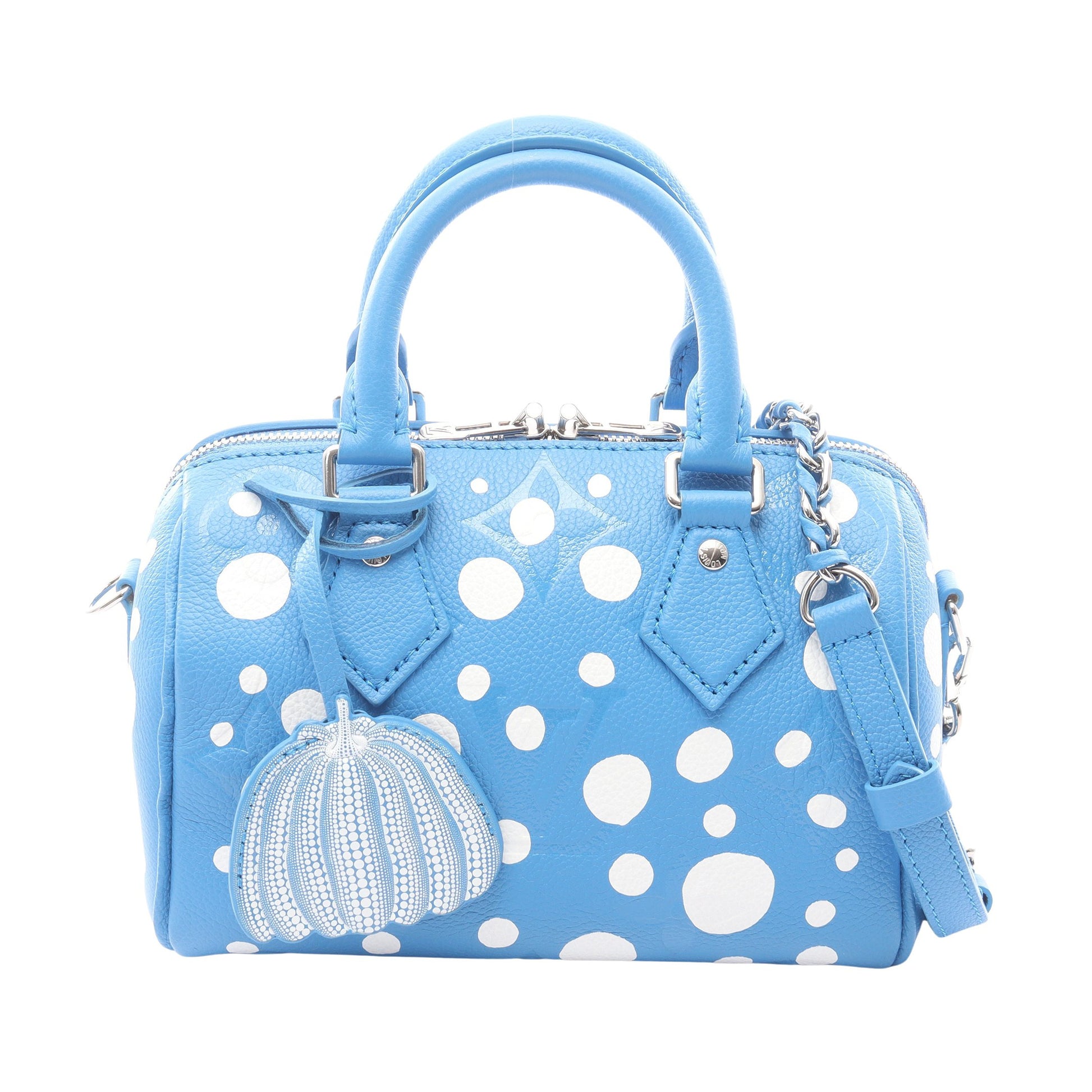 LOUIS VUITTON × yayoi kusama スピーディ バンドリエール20 インフィニティドット 2WAY ハンドバッグ レザー ブルー ホワイト ルイヴィトン バッグ LOUIS VUITTON
