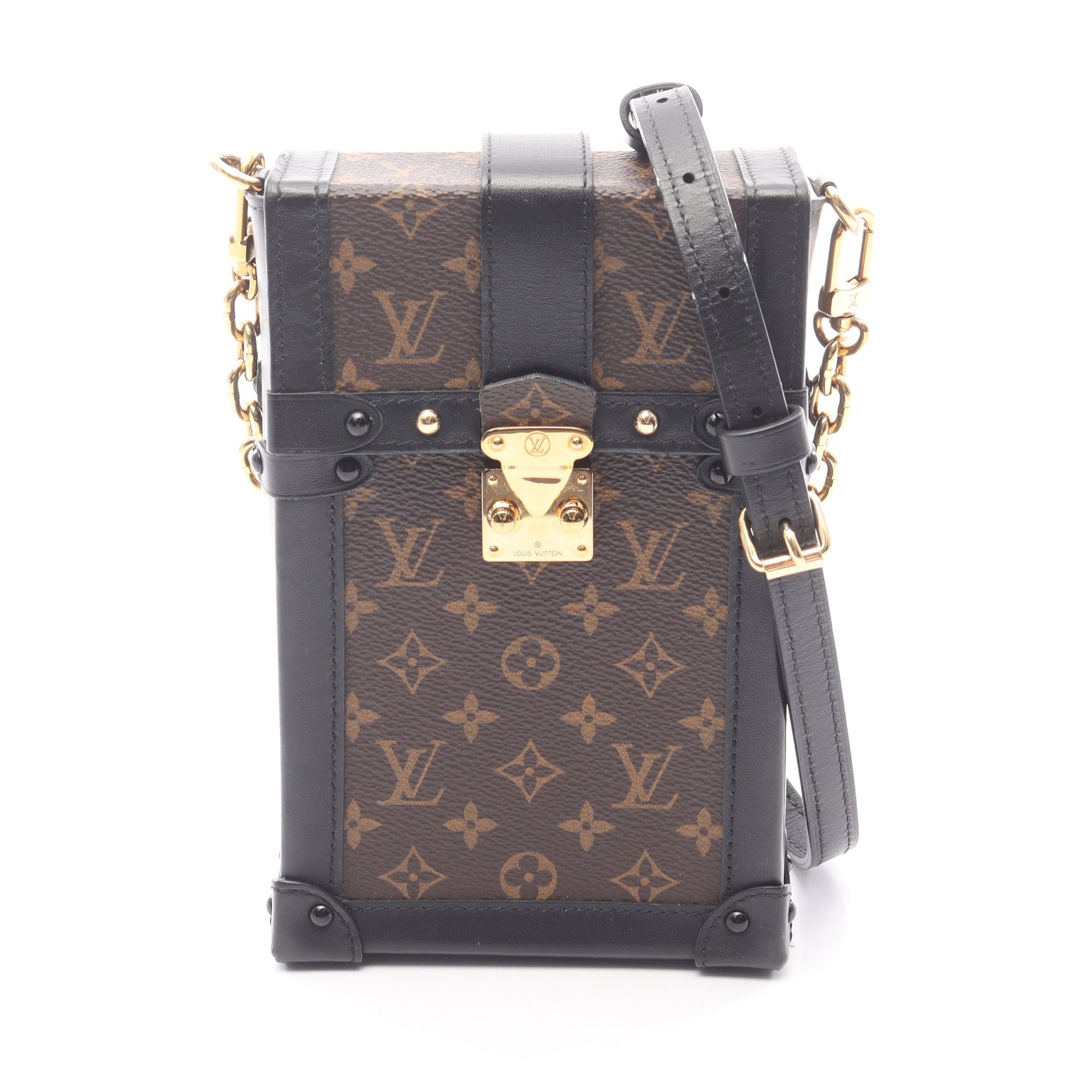 ポシェット トランクヴェルティカル モノグラム ショルダーバッグ PVC レザー ブラウン ブラック ルイヴィトン バッグ LOUIS VUITTON