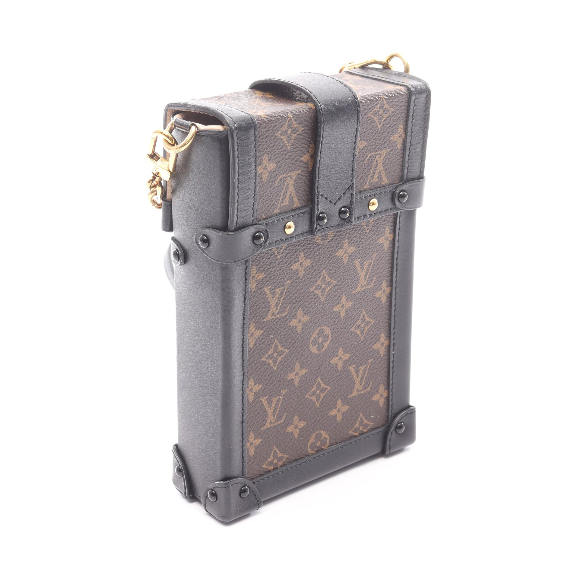 ポシェット トランクヴェルティカル モノグラム ショルダーバッグ PVC レザー ブラウン ブラック ルイヴィトン バッグ LOUIS VUITTON