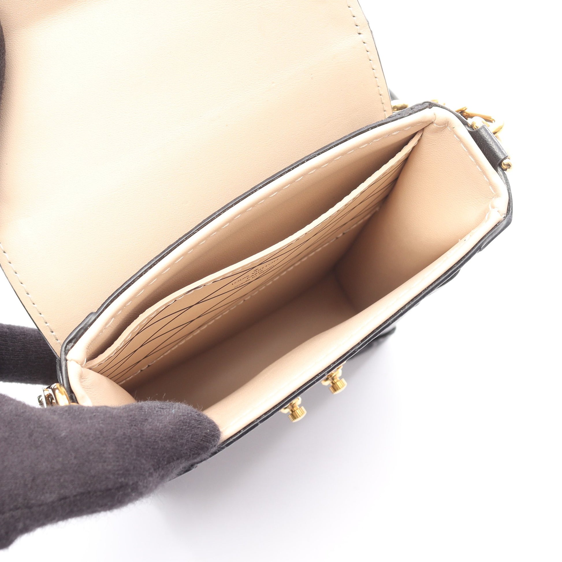 ポシェット トランクヴェルティカル モノグラム ショルダーバッグ PVC レザー ブラウン ブラック ルイヴィトン バッグ LOUIS VUITTON