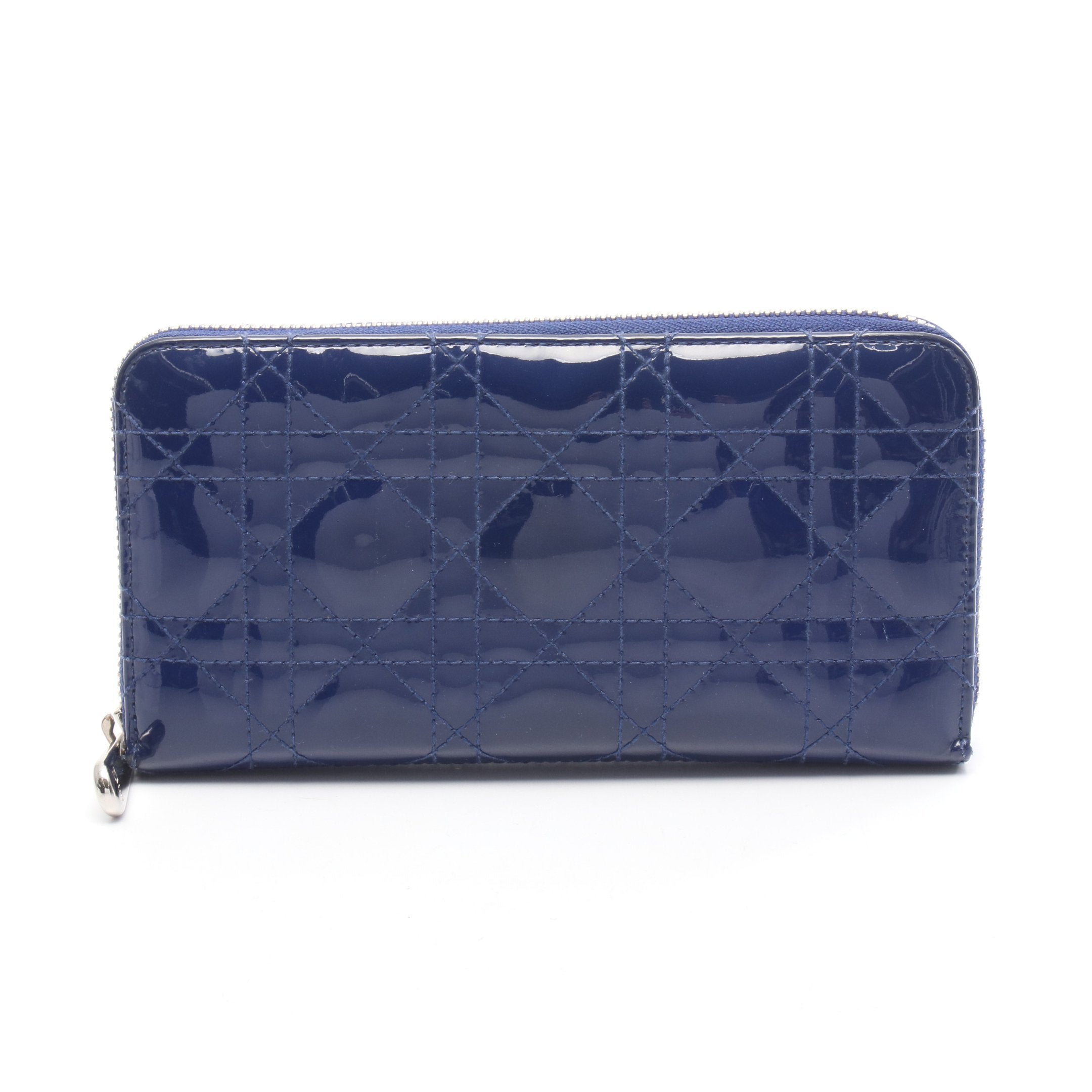 Christian Dior 二つ折り財布 エナメル Christian Dior Lady Dior 限定色 ピンク エナメル 二つ折り 財布 箱