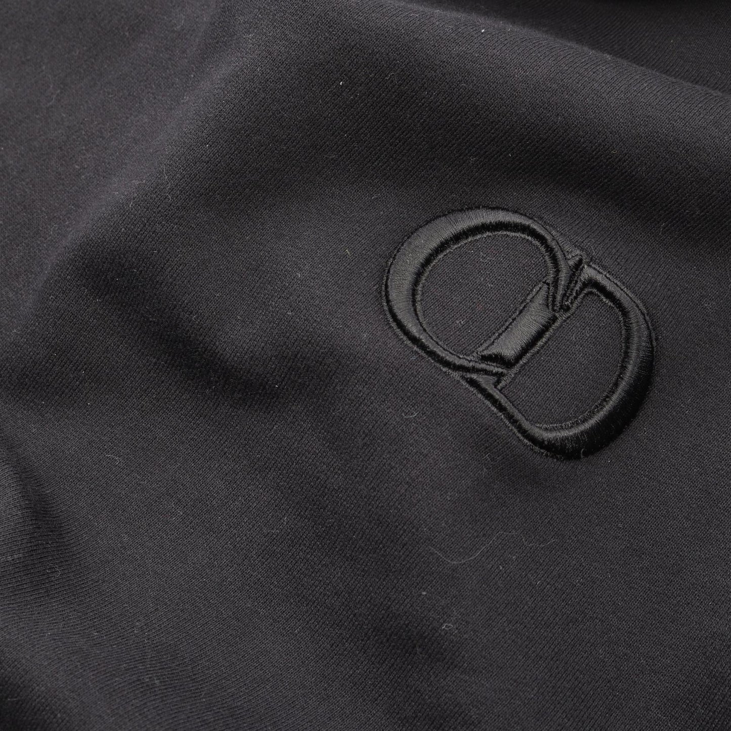 CDロゴ刺繍 プルオーバーパーカー コットン ブラック ディオール トップス DIOR