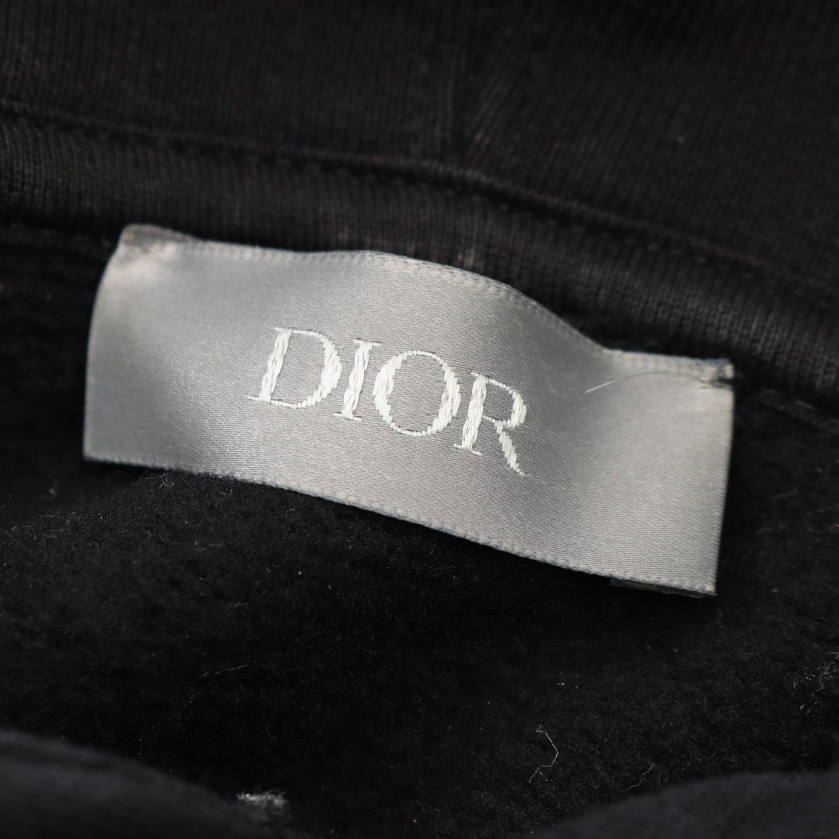 CDロゴ刺繍 プルオーバーパーカー コットン ブラック ディオール トップス DIOR