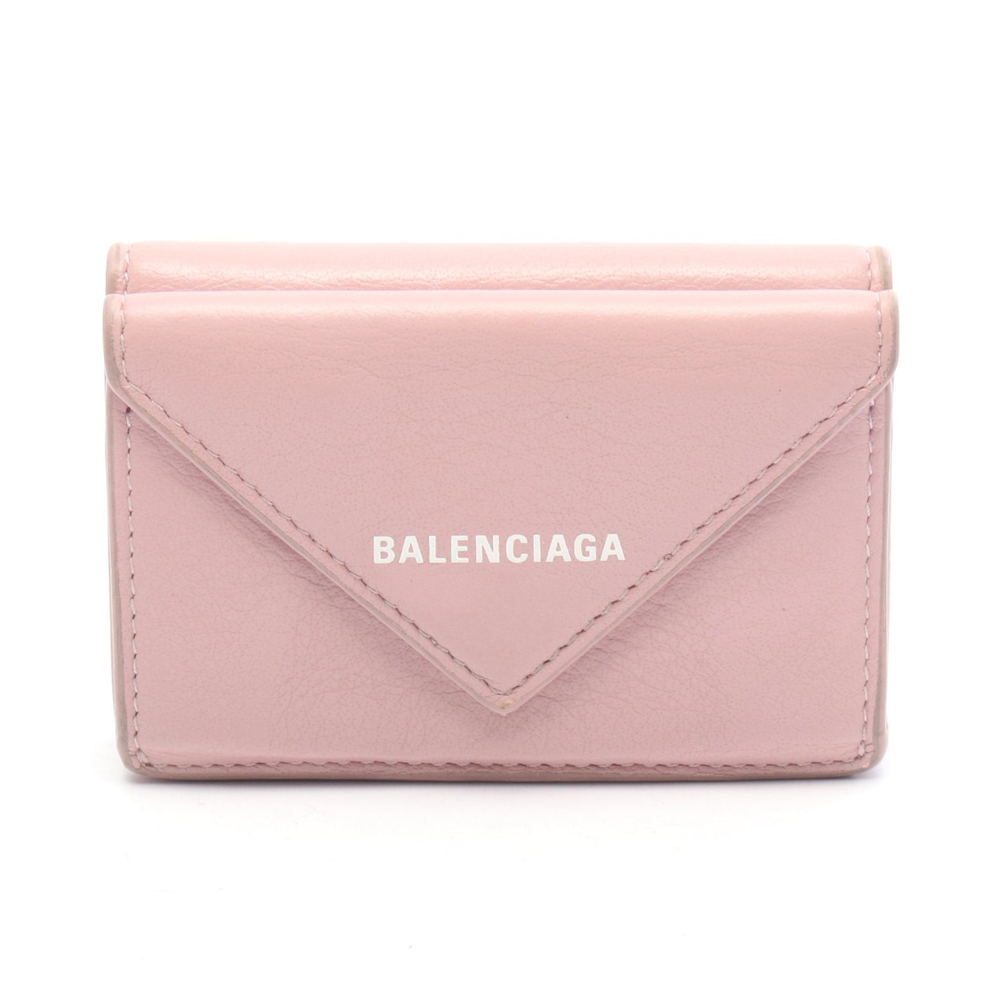 ペーパーミニウォレット 三つ折り財布 レザー ダスティピンク バレンシアガ 財布・小物 BALENCIAGA