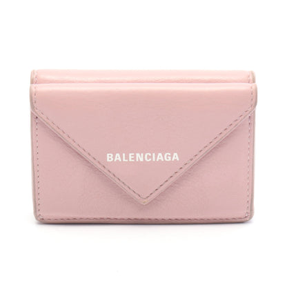 ペーパーミニウォレット 三つ折り財布 レザー ダスティピンク バレンシアガ 財布・小物 BALENCIAGA