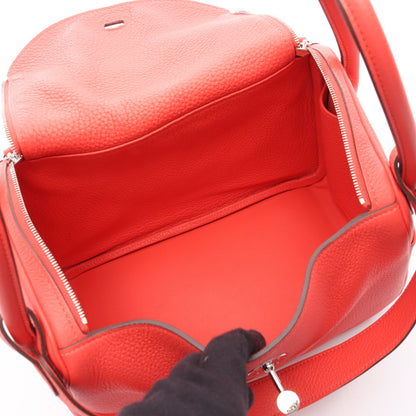リンディ26 ルージュピヴォワンヌ ショルダーバッグ トリヨンクレマンス レッド シルバー金具 Y刻印 エルメス バッグ HERMES