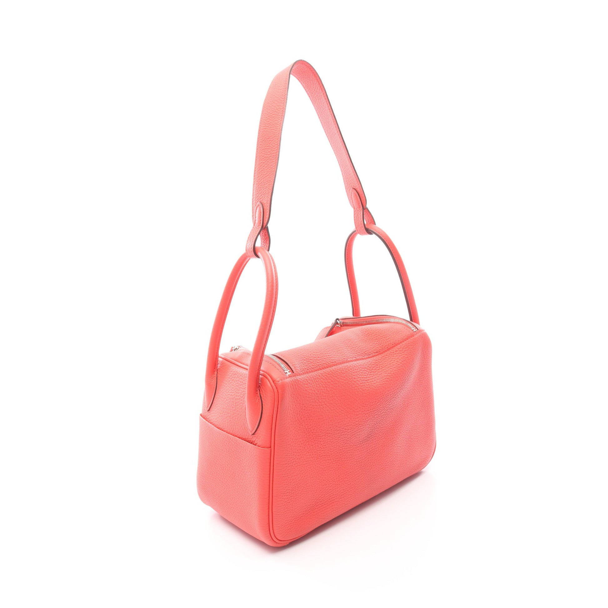 リンディ26 ルージュピヴォワンヌ ショルダーバッグ トリヨンクレマンス レッド シルバー金具 Y刻印 エルメス バッグ HERMES