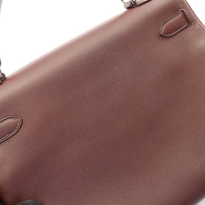 ケリー32 ハバナ 内縫い 2WAY ハンドバッグ ヴォースイフト ボルドー シルバー金具 □J刻印 エルメス バッグ HERMES