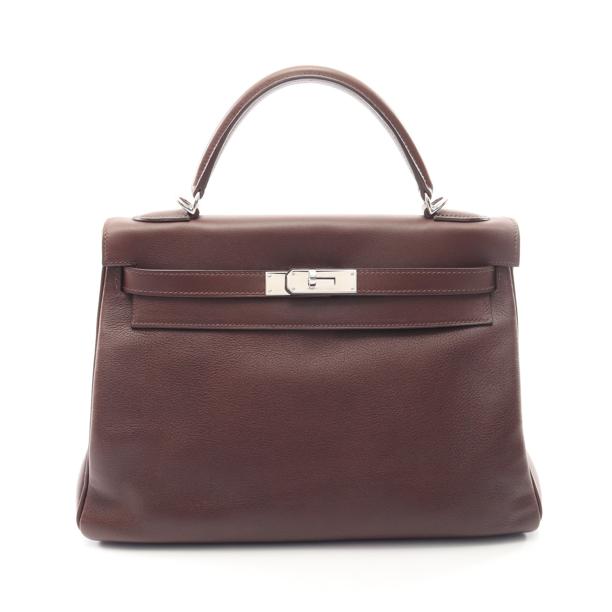 ケリー32 ハバナ 内縫い 2WAY ハンドバッグ ヴォースイフト ボルドー シルバー金具 □J刻印 エルメス バッグ HERMES