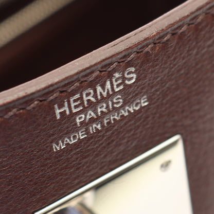 ケリー32 ハバナ 内縫い 2WAY ハンドバッグ ヴォースイフト ボルドー シルバー金具 □J刻印 エルメス バッグ HERMES