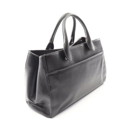 ココマーク 2WAY ハンドバッグ トートバッグ キャビアスキン ブラック シルバー金具 シャネル バッグ CHANEL