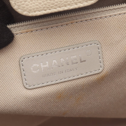 ドーヴィル チェーンショルダーバッグ チェーントートバッグ レザー オフホワイト シルバー金具 シャネル バッグ CHANEL