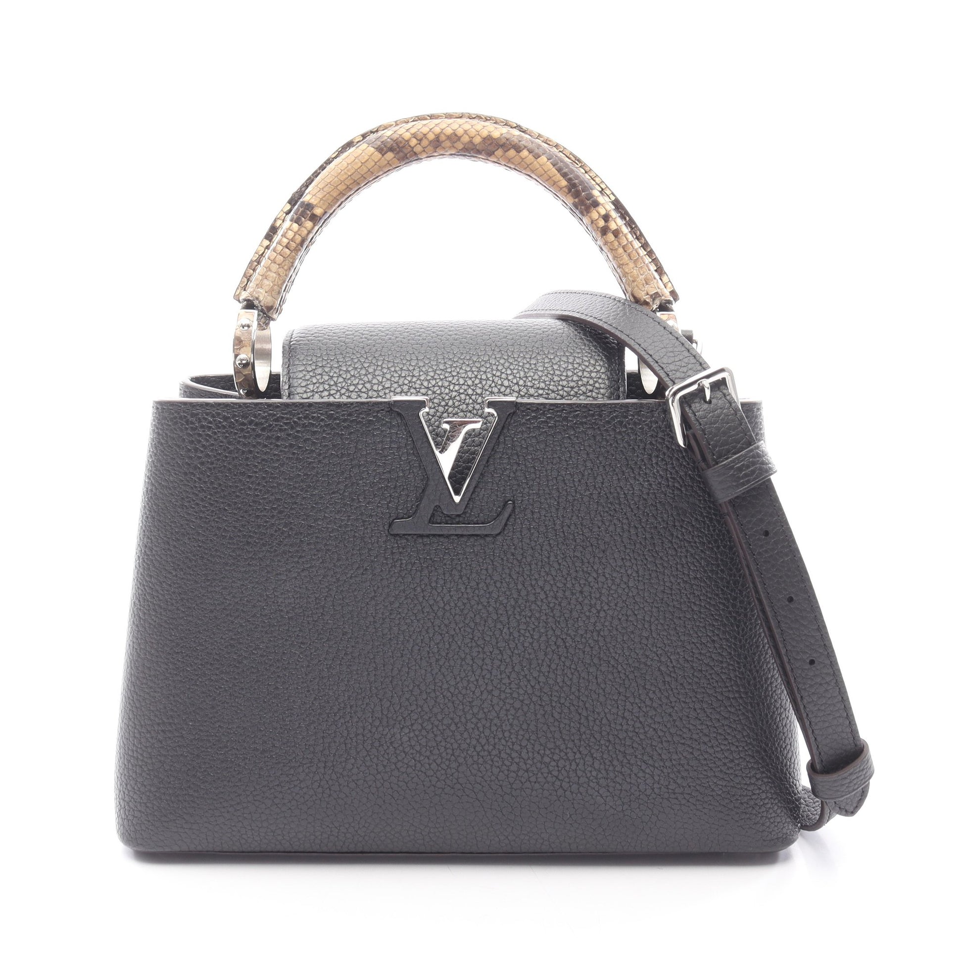 カプシーヌBB ノワール 2WAY ハンドバッグ レザー パイソン ブラック ルイヴィトン バッグ LOUIS VUITTON