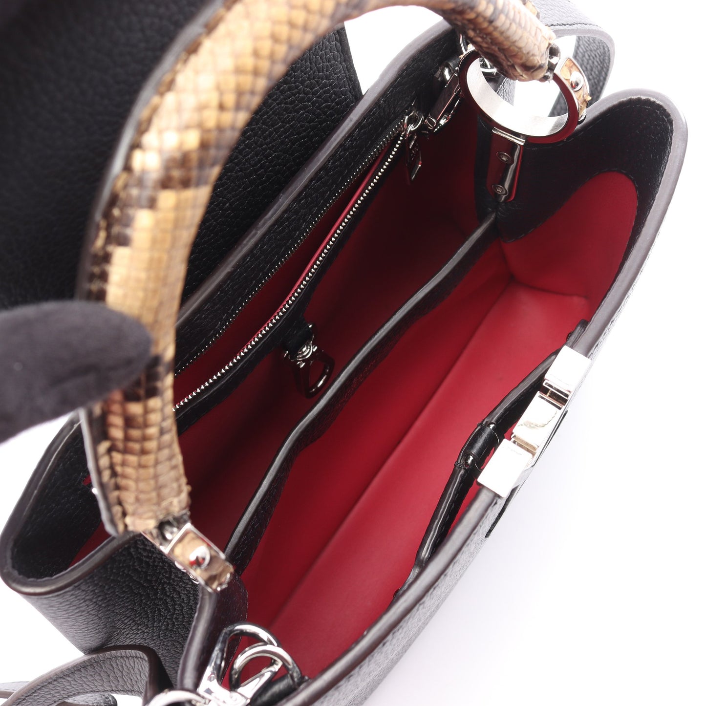 カプシーヌBB ノワール 2WAY ハンドバッグ レザー パイソン ブラック ルイヴィトン バッグ LOUIS VUITTON