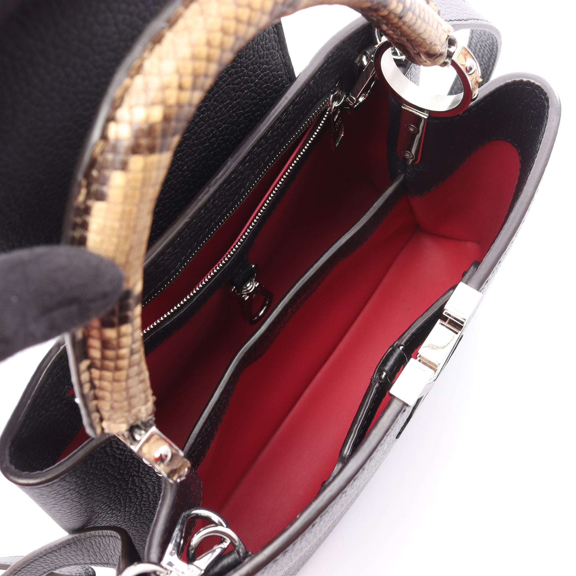 カプシーヌBB ノワール 2WAY ハンドバッグ レザー パイソン ブラック ルイヴィトン バッグ LOUIS VUITTON
