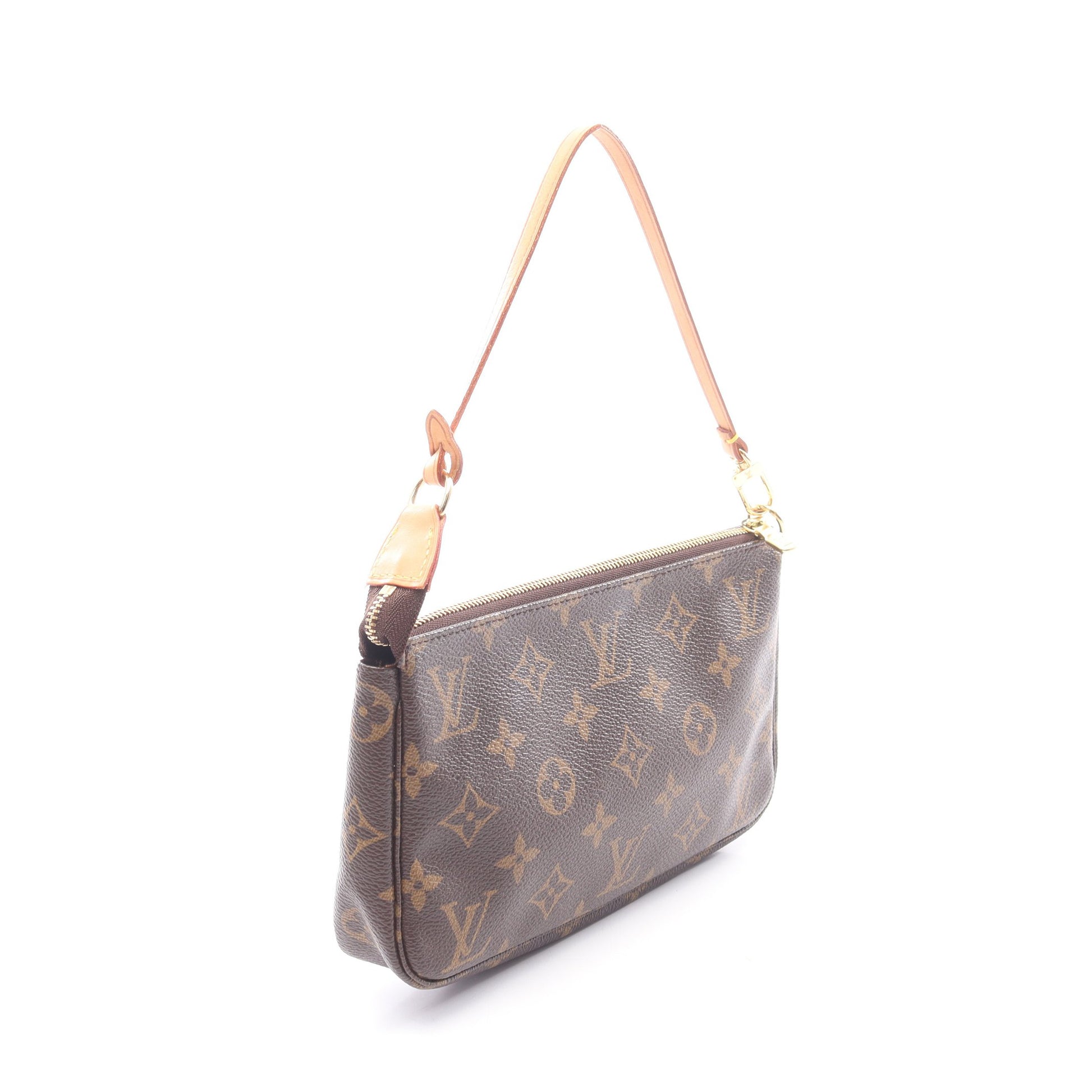 ポシェットアクセソワール モノグラム ハンドバッグ PVC レザー ブラウン ルイヴィトン バッグ LOUIS VUITTON