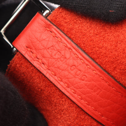 ピコタンロックPM ルージュトマト ハンドバッグ トリヨンクレマンス レッド シルバー金具 A刻印 エルメス バッグ HERMES