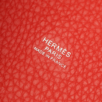 ピコタンロックPM ルージュトマト ハンドバッグ トリヨンクレマンス レッド シルバー金具 A刻印 エルメス バッグ HERMES