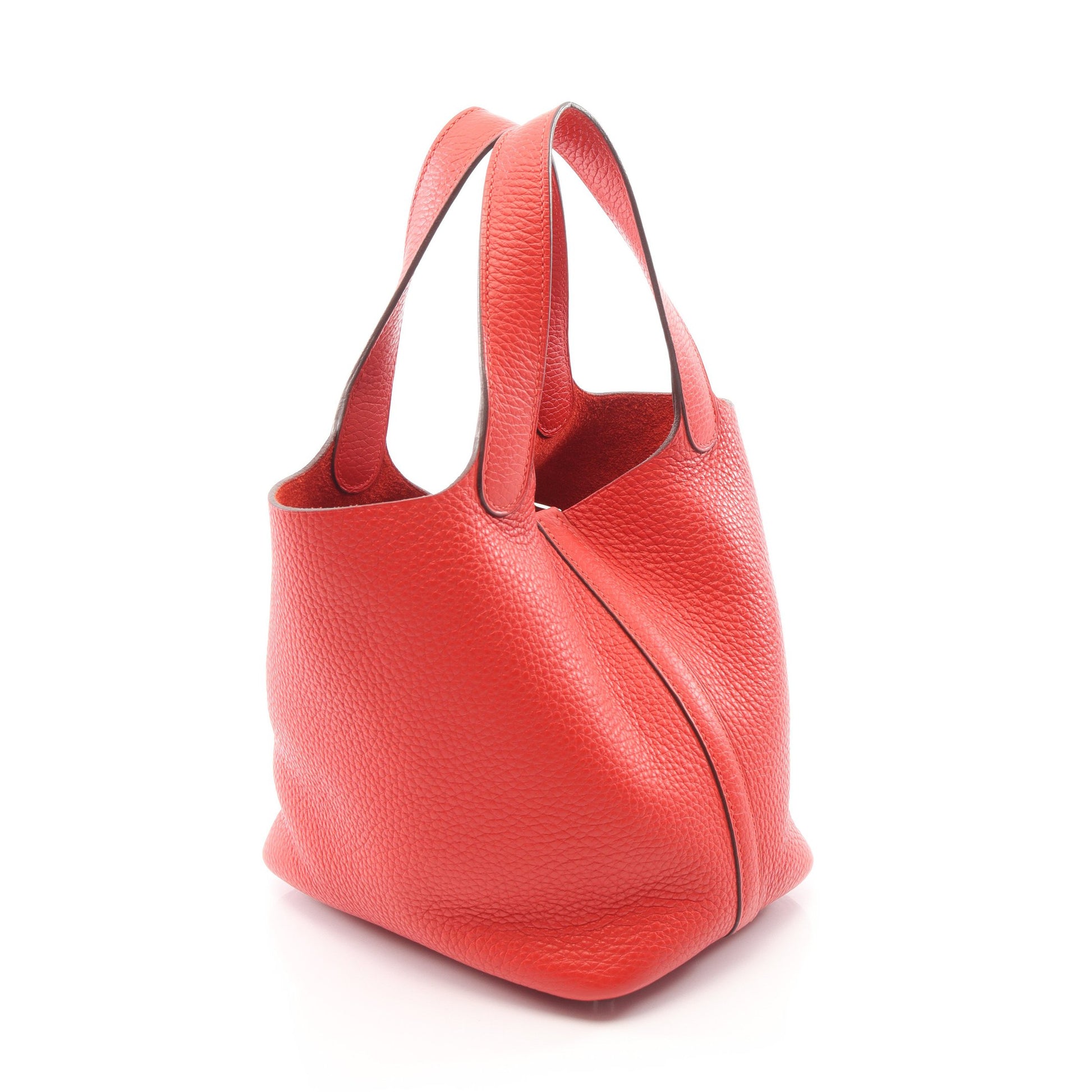 ピコタンロックPM ルージュトマト ハンドバッグ トリヨンクレマンス レッド シルバー金具 A刻印 エルメス バッグ HERMES