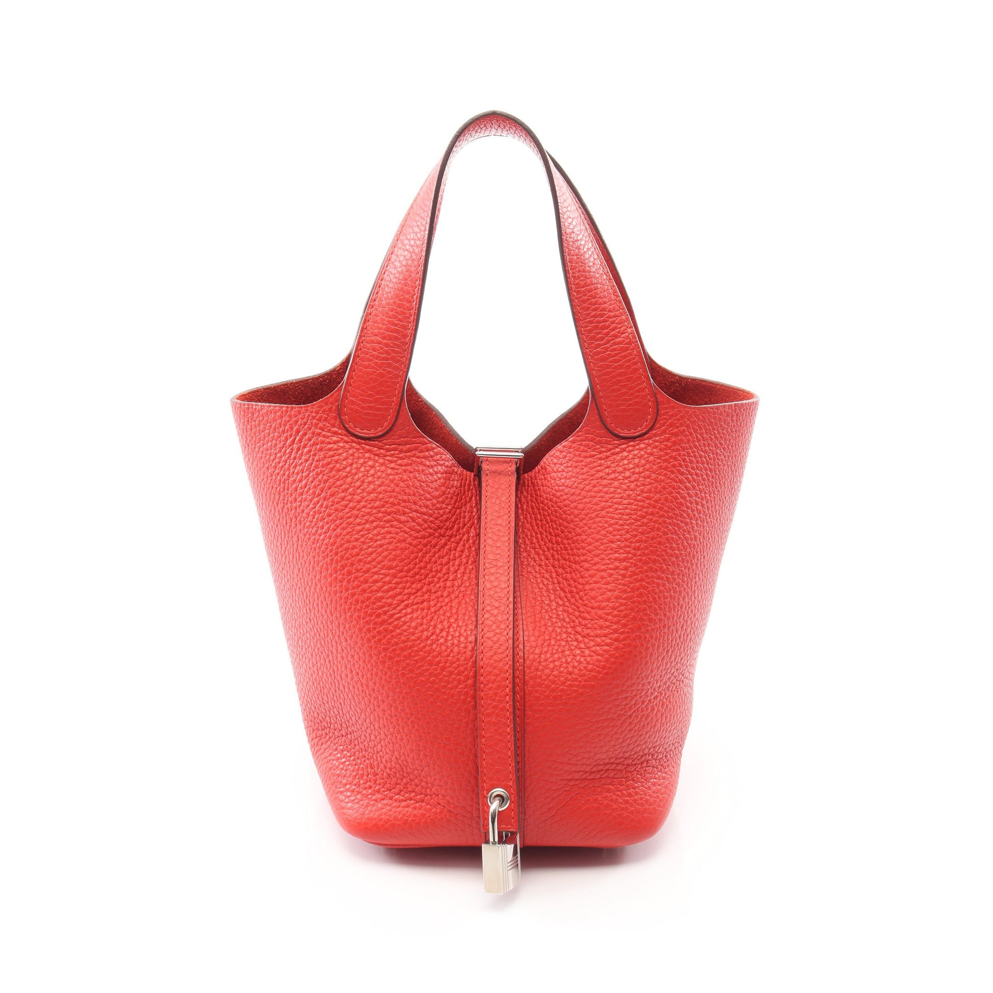 ピコタンロックPM ルージュトマト ハンドバッグ トリヨンクレマンス レッド シルバー金具 A刻印 エルメス バッグ HERMES