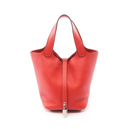 ピコタンロックPM ルージュトマト ハンドバッグ トリヨンクレマンス レッド シルバー金具 A刻印 エルメス バッグ HERMES