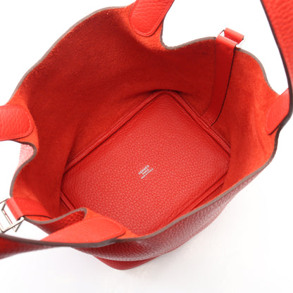 ピコタンロックPM ルージュトマト ハンドバッグ トリヨンクレマンス レッド シルバー金具 A刻印 エルメス バッグ HERMES