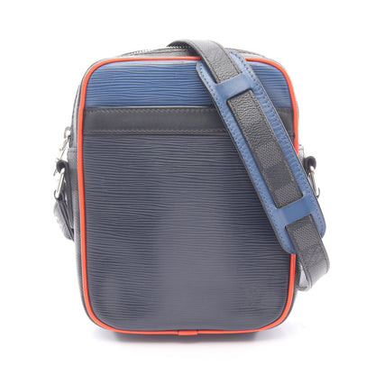 ダヌーブPM エピ ダミエグラフィット ショルダーバッグ PVC レザー ダークブルー ブルー ブラック ルイヴィトン バッグ LOUIS VUITTON