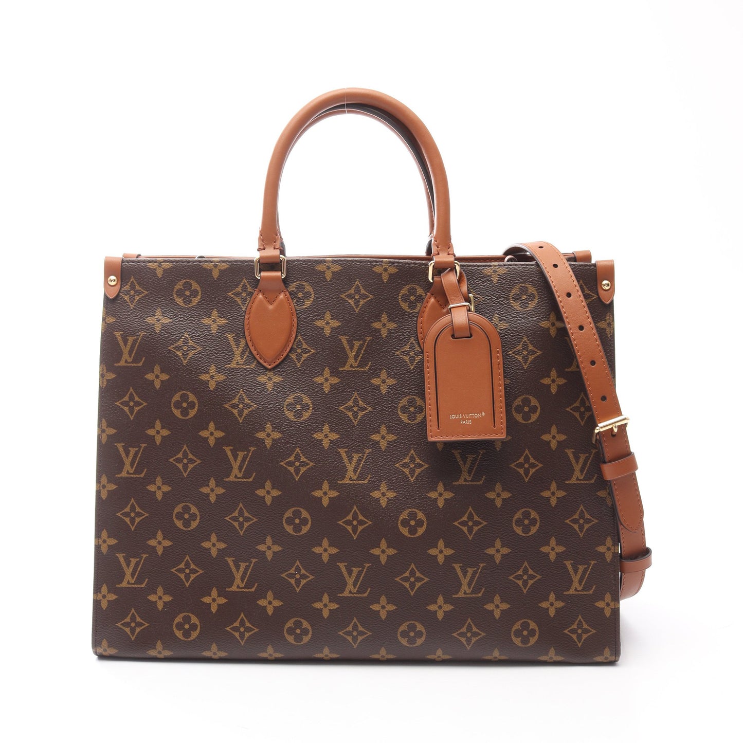 オンザゴー オーガナイザー モノグラム 2WAY ハンドバッグ トートバッグ PVC レザー ブラウン ルイヴィトン バッグ LOUIS VUITTON