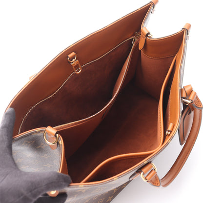 オンザゴー オーガナイザー モノグラム 2WAY ハンドバッグ トートバッグ PVC レザー ブラウン ルイヴィトン バッグ LOUIS VUITTON