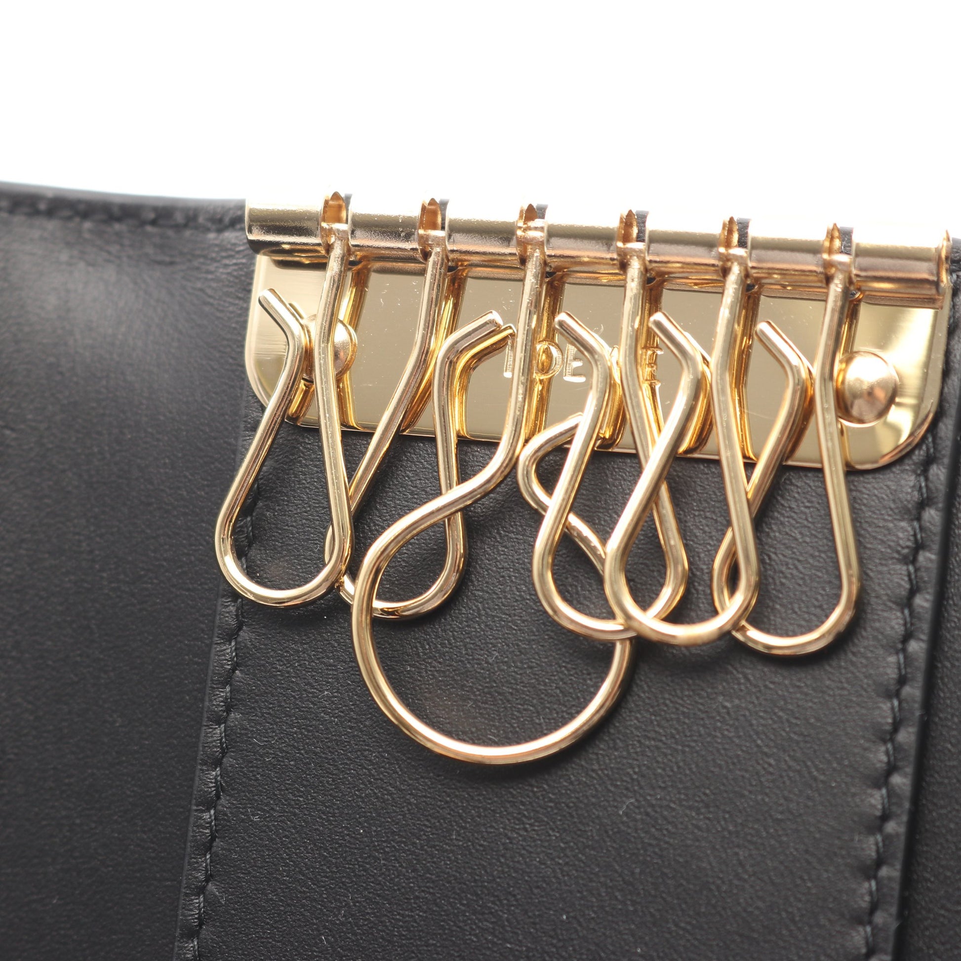 リピートアナグラム 6連 キーケース レザー ブラック ロエベ 財布・小物 LOEWE