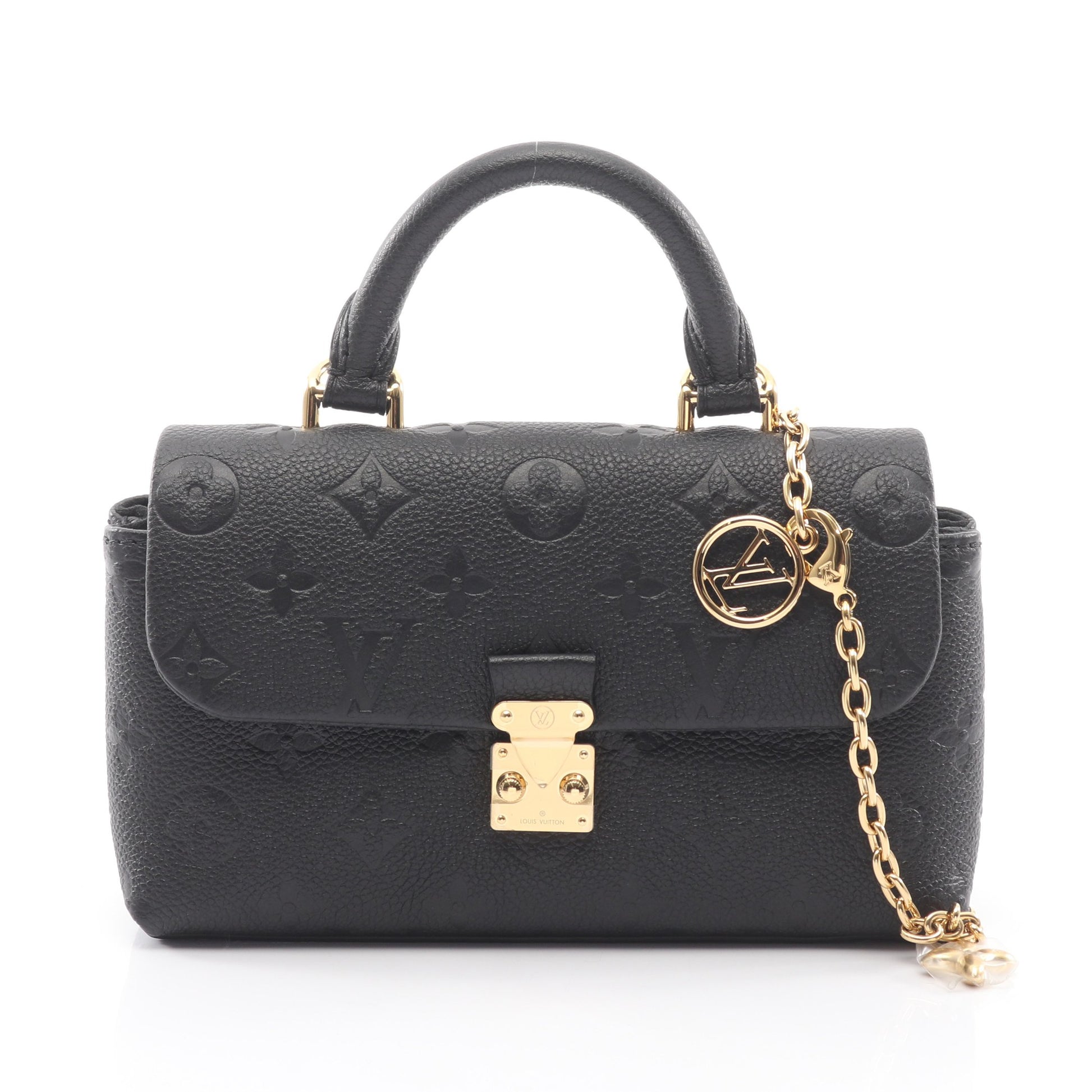 ナノ マドレーヌ モノグラムアンプラント ノワール 2WAY ハンドバッグ レザー ブラック ルイヴィトン バッグ LOUIS VUITTON