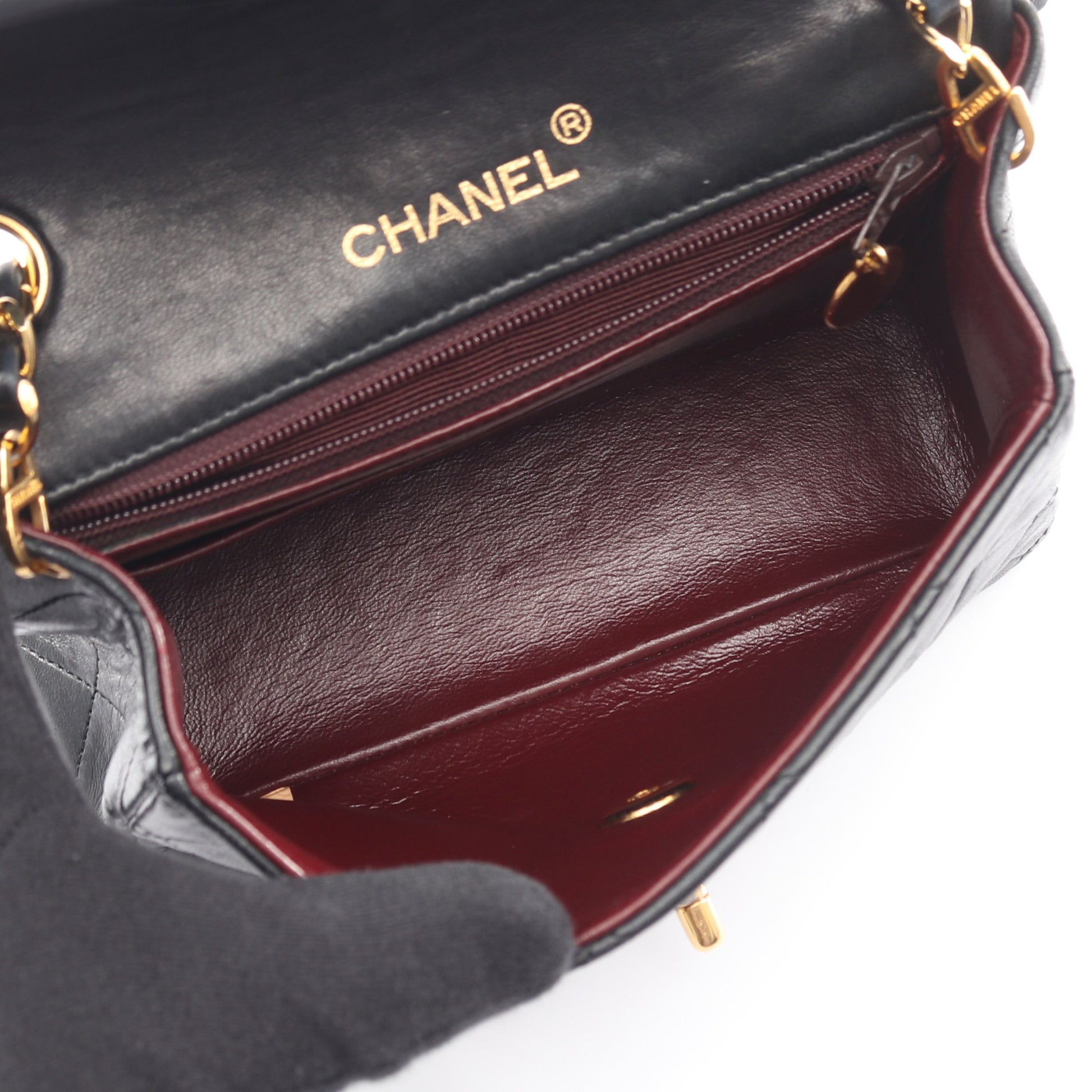 ミニマトラッセ チェーンショルダーバッグ ラムスキン ブラック ゴールド金具 シャネル バッグ CHANEL