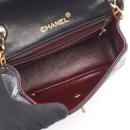 ミニマトラッセ チェーンショルダーバッグ ラムスキン ブラック ゴールド金具 シャネル バッグ CHANEL