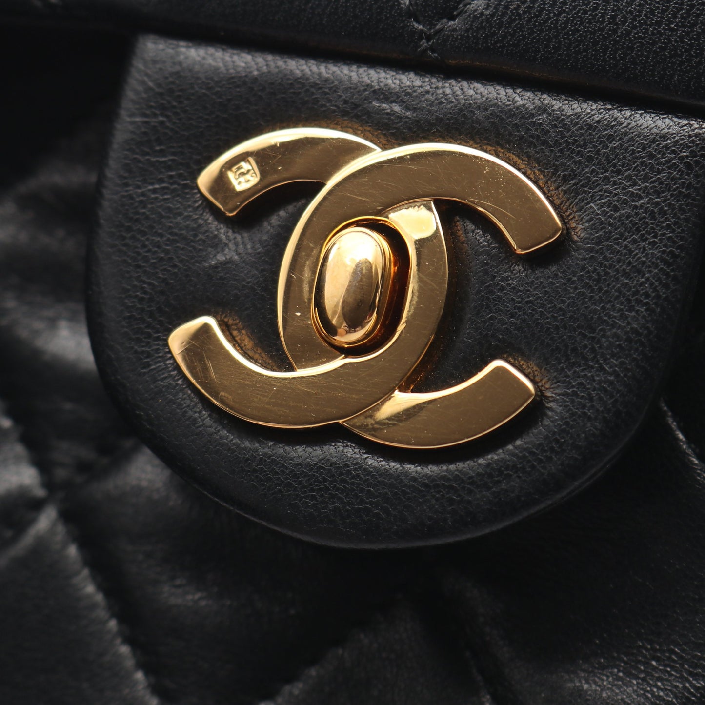 ミニマトラッセ チェーンショルダーバッグ ラムスキン ブラック ゴールド金具 シャネル バッグ CHANEL