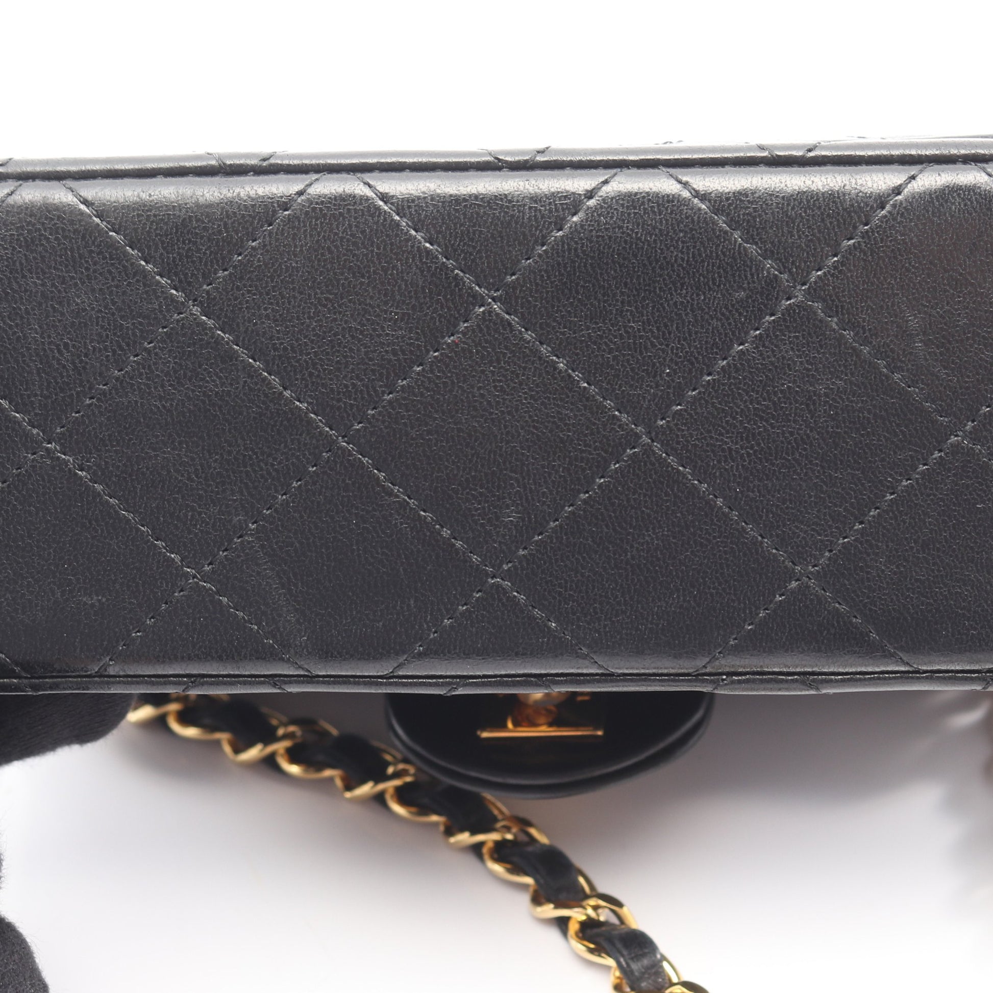 ミニマトラッセ チェーンショルダーバッグ ラムスキン ブラック ゴールド金具 シャネル バッグ CHANEL