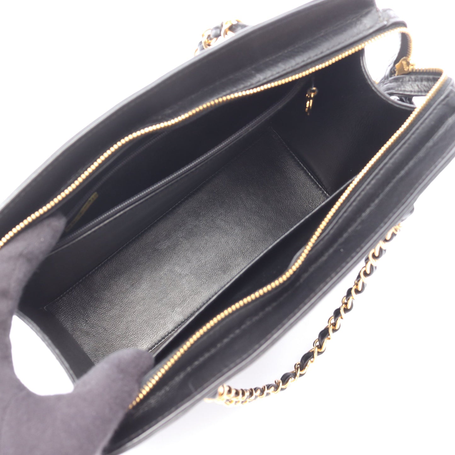 ココマーク チェーンハンドバッグ レザー ブラック ゴールド金具 シャネル バッグ CHANEL