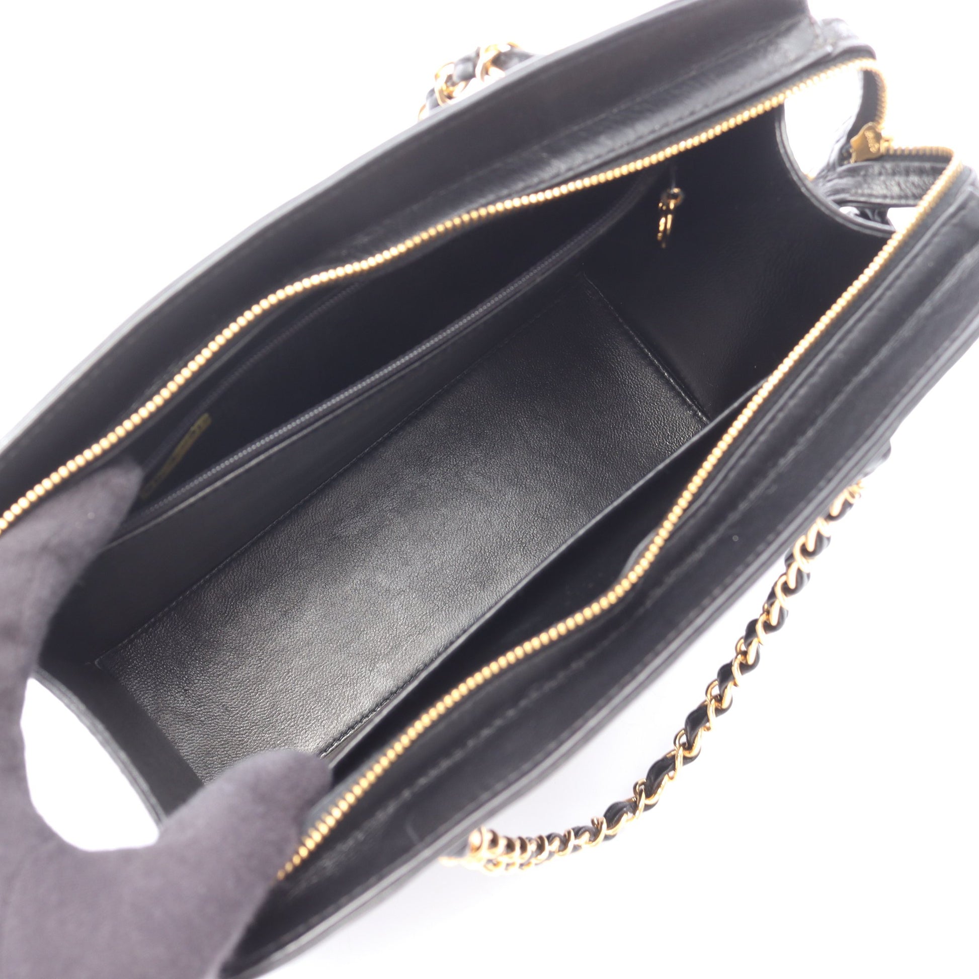 ココマーク チェーンハンドバッグ レザー ブラック ゴールド金具 シャネル バッグ CHANEL
