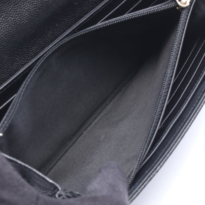 ボーイシャネル 二つ折り長財布 キャビアスキン ブラック ゴールド金具 シャネル 財布・小物 CHANEL