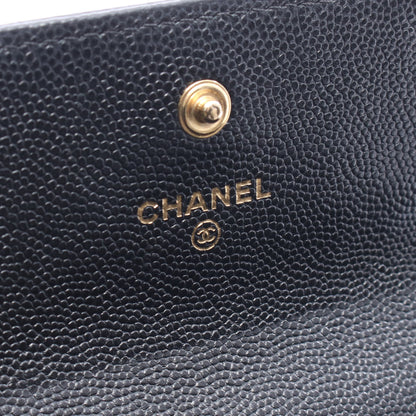 ボーイシャネル 二つ折り長財布 キャビアスキン ブラック ゴールド金具 シャネル 財布・小物 CHANEL