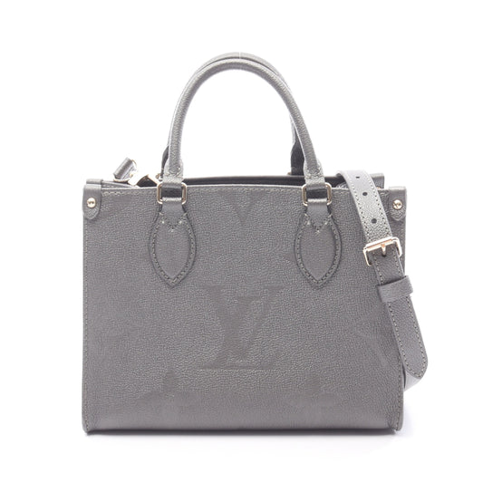 オンザゴーPM モノグラムアンプラント 2WAY ハンドバッグ レザー グレー ルイヴィトン