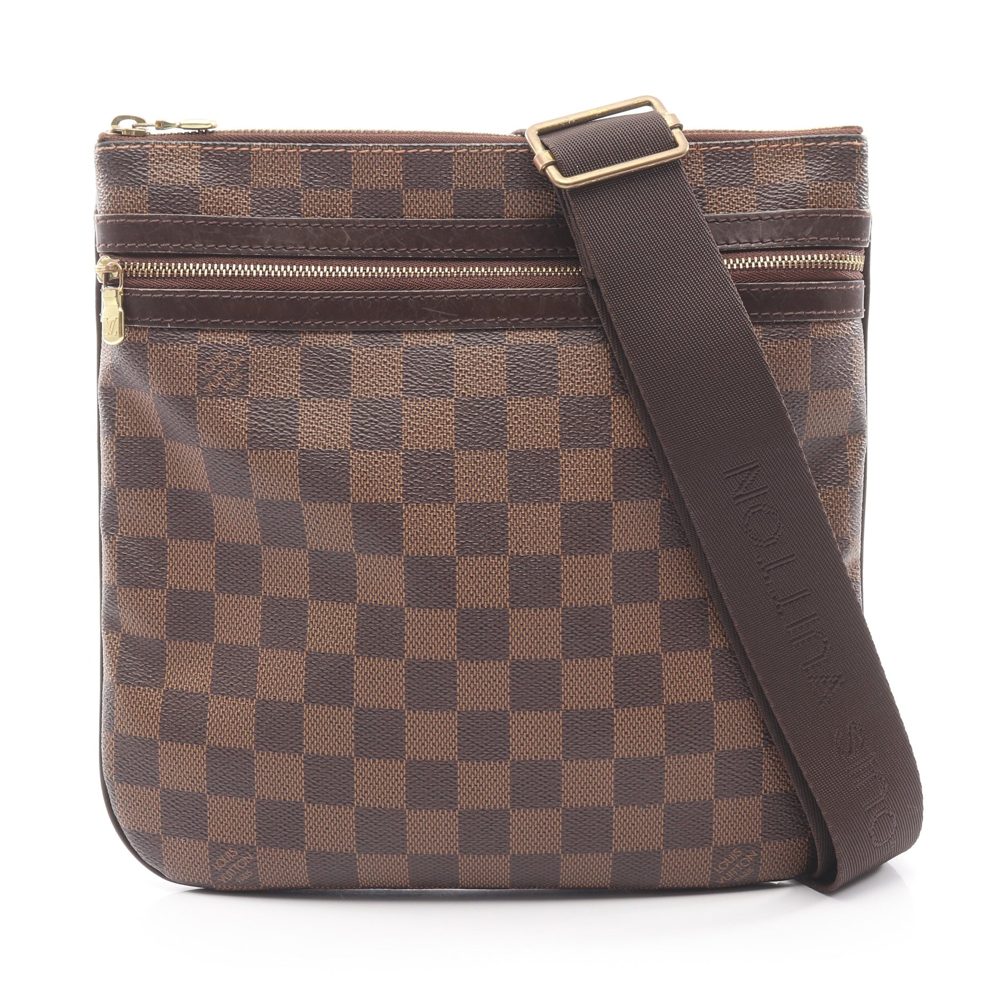ポシェット ボスフォール ダミエエベヌ ショルダーバッグ PVC レザー ブラウン ルイヴィトン バッグ LOUIS VUITTON
