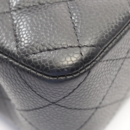 マトラッセ Wフラップ Wチェーンショルダーバッグ キャビアスキン ブラック ゴールド金具 シャネル バッグ CHANEL