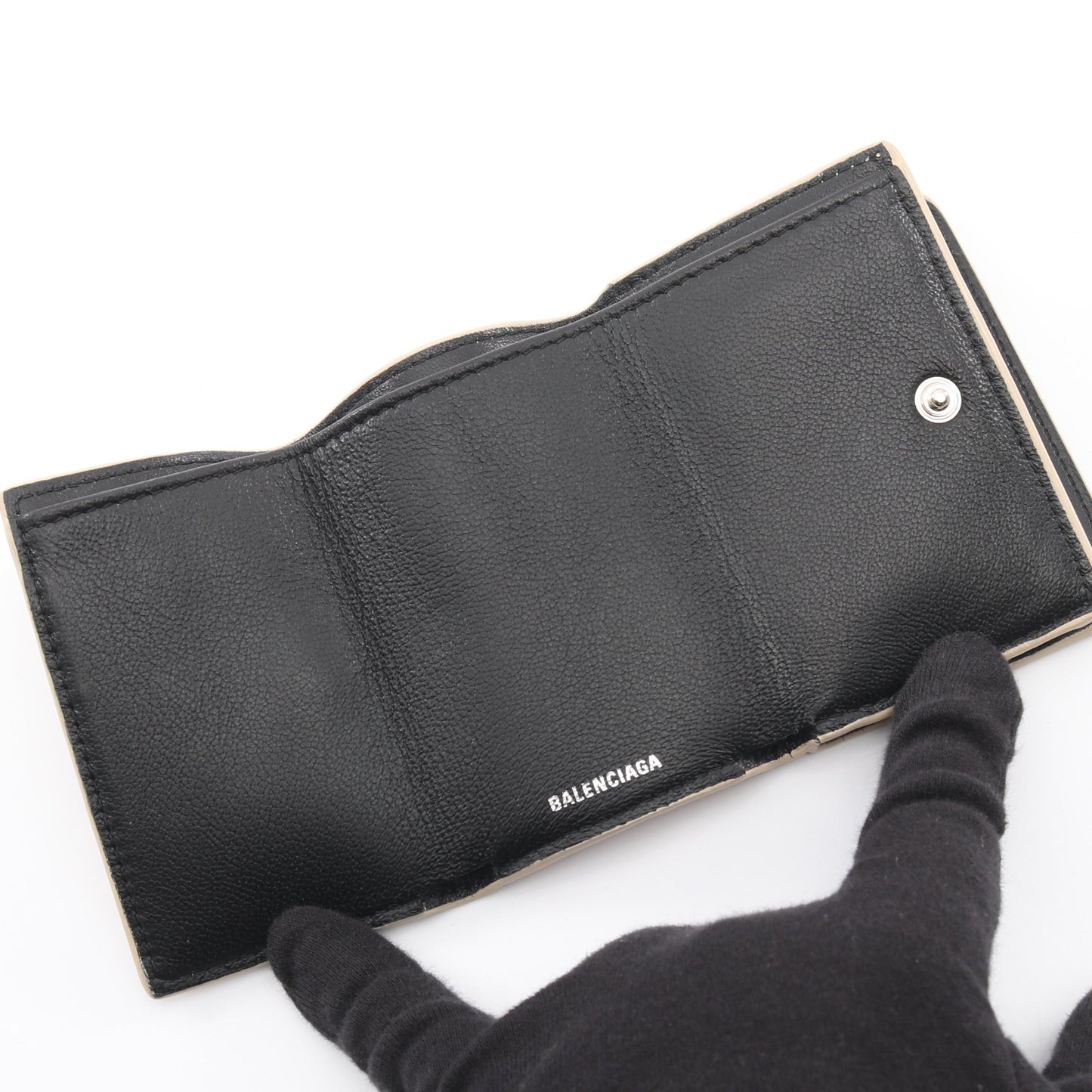 EVERYDAY MINI WALLET 三つ折り財布 レザー ベージュ バレンシアガ 財布・小物 BALENCIAGA