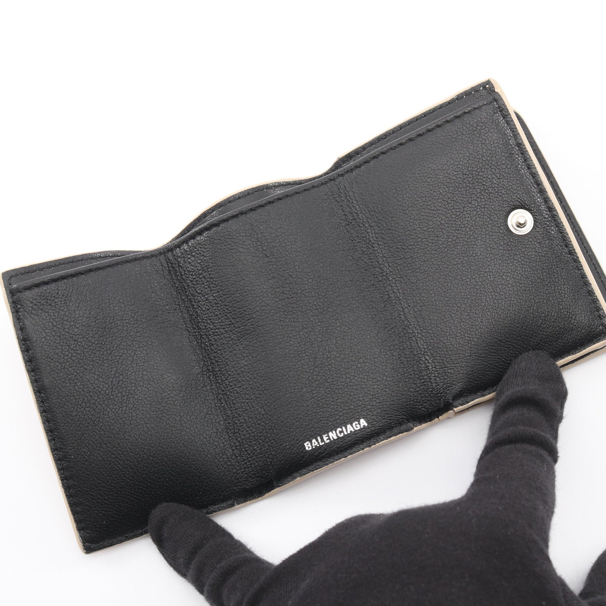 EVERYDAY MINI WALLET 三つ折り財布 レザー ベージュ バレンシアガ 財布・小物 BALENCIAGA