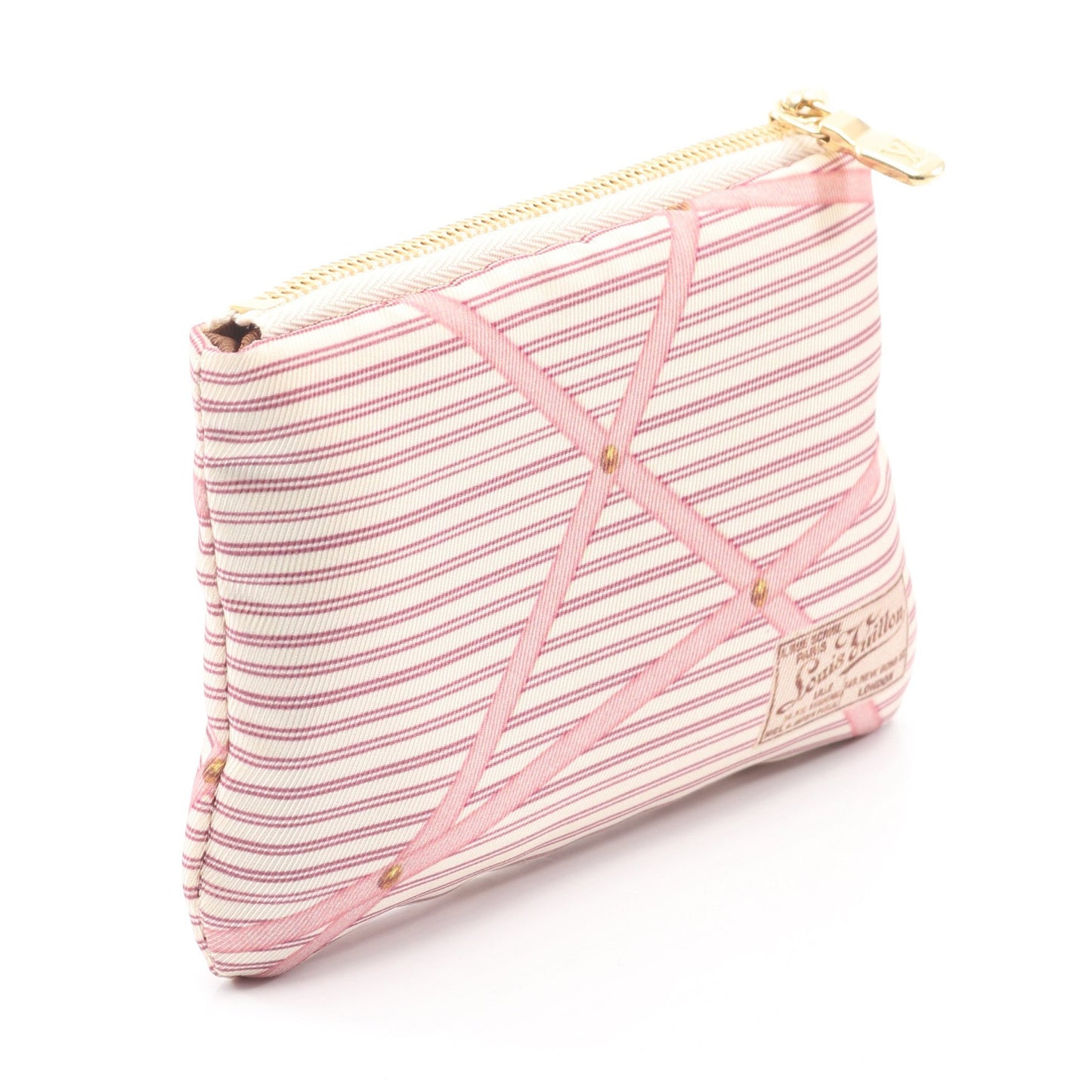 ポシェット クレS キーリング付き ポーチ ファブリック ベージュ ピンク オフホワイト ルイヴィトン 財布・小物 LOUIS VUITTON
