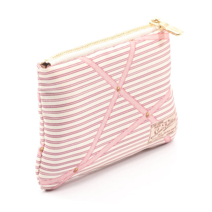ポシェット クレS キーリング付き ポーチ ファブリック ベージュ ピンク オフホワイト ルイヴィトン 財布・小物 LOUIS VUITTON
