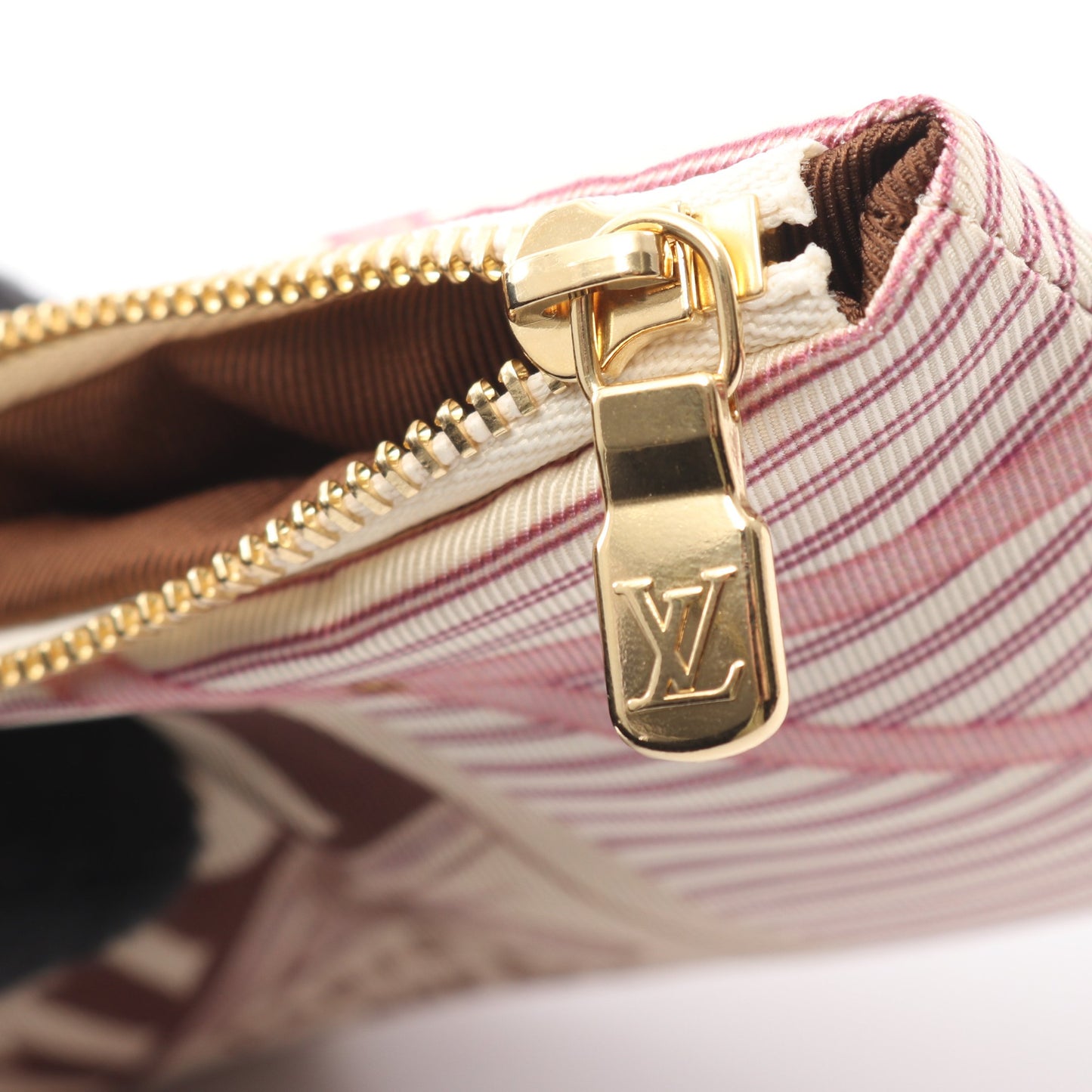 ポシェット クレS キーリング付き ポーチ ファブリック ベージュ ピンク オフホワイト ルイヴィトン 財布・小物 LOUIS VUITTON