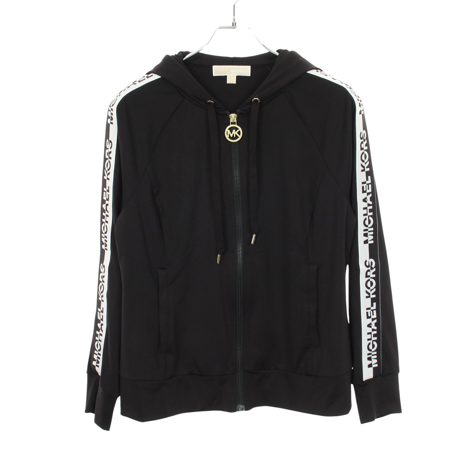 アームロゴ ジップアップパーカー ブラック マイケルマイケルコース トップス MICHAEL MICHAEL KORS