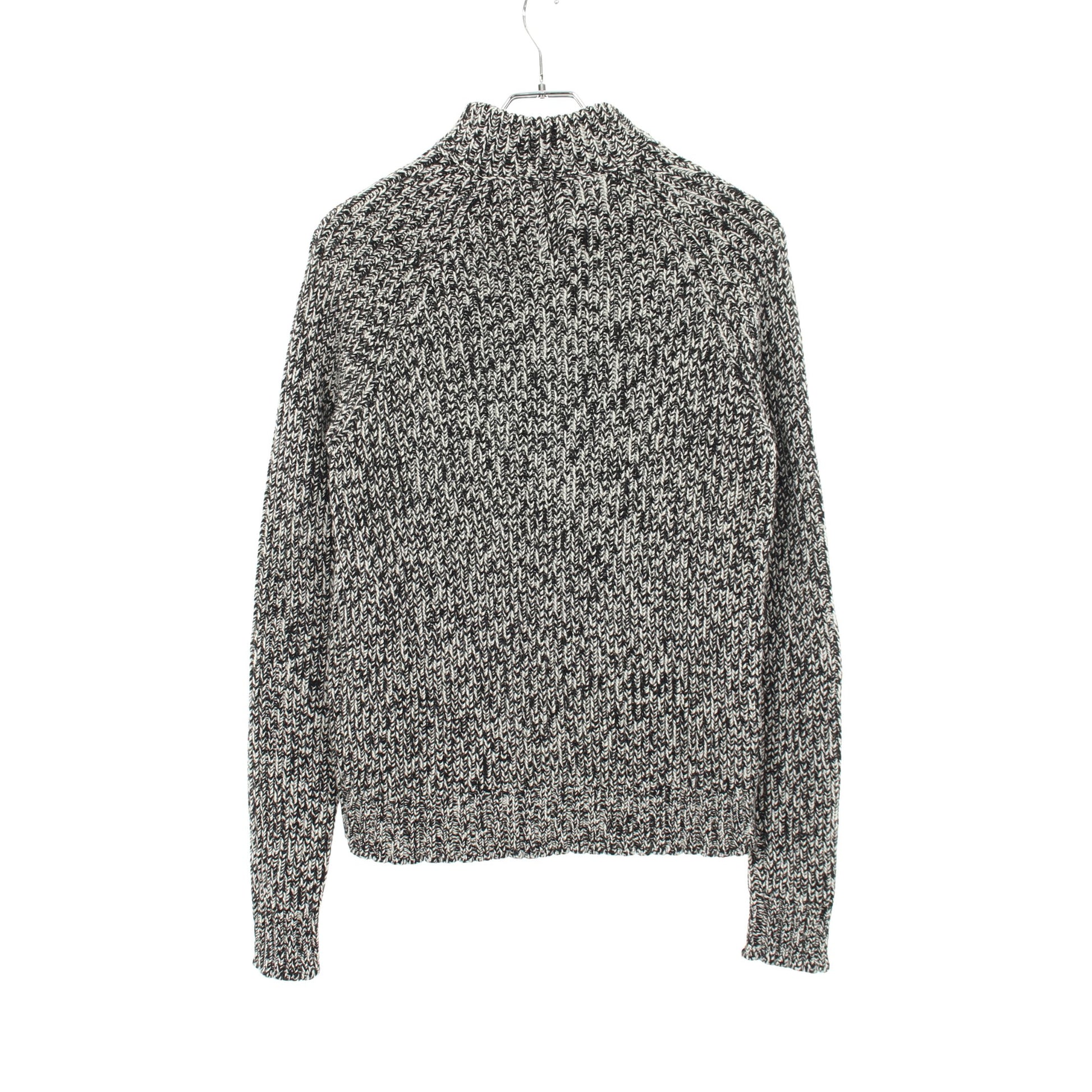 リブ ニット ウール ブラック ホワイト サンローランパリ トップス SAINT LAURENT PARIS