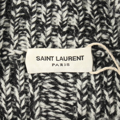 リブ ニット ウール ブラック ホワイト サンローランパリ トップス SAINT LAURENT PARIS